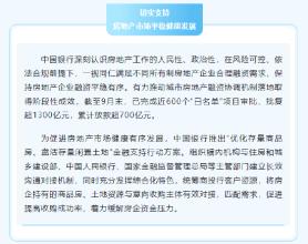 中国银行：截至9月末已完成近600个房地产融资协调机制“白名单”项目审批 批复超1300亿元