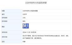 北京发布大风蓝色预警 明天阵风可达7至8级 注意防范强风降温