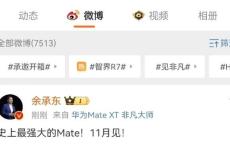 华为Mate70定档11月 史上最强大Mate即将亮相