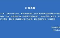 山东沂南一公司仓库发生火情 明火已扑灭无伤亡