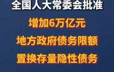 增加的6万亿地方政府债务限额分3年安排