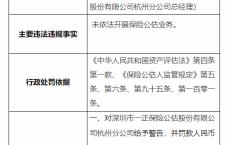 深圳市一正保险公估股份有限公司杭州分公司被罚3万元：未依法开展保险公估业务